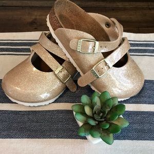 Girls Birko-Flor Clog Gold Glitter Birkenstock